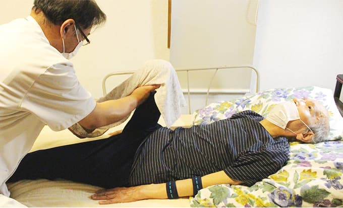 血行促進マッサージの様子